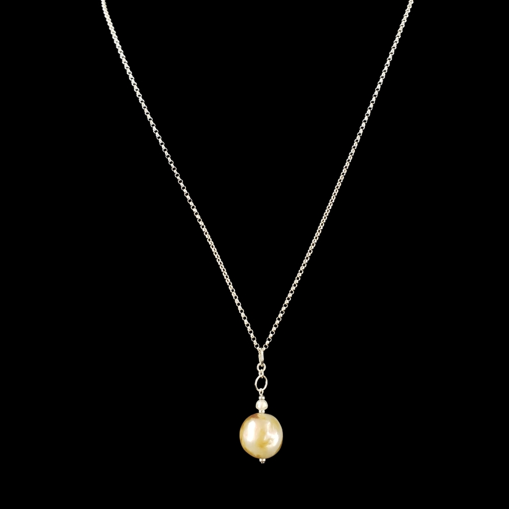 Sterling silver pearl pendant necklace Italian stamped 925 - Picture 6 of 12
